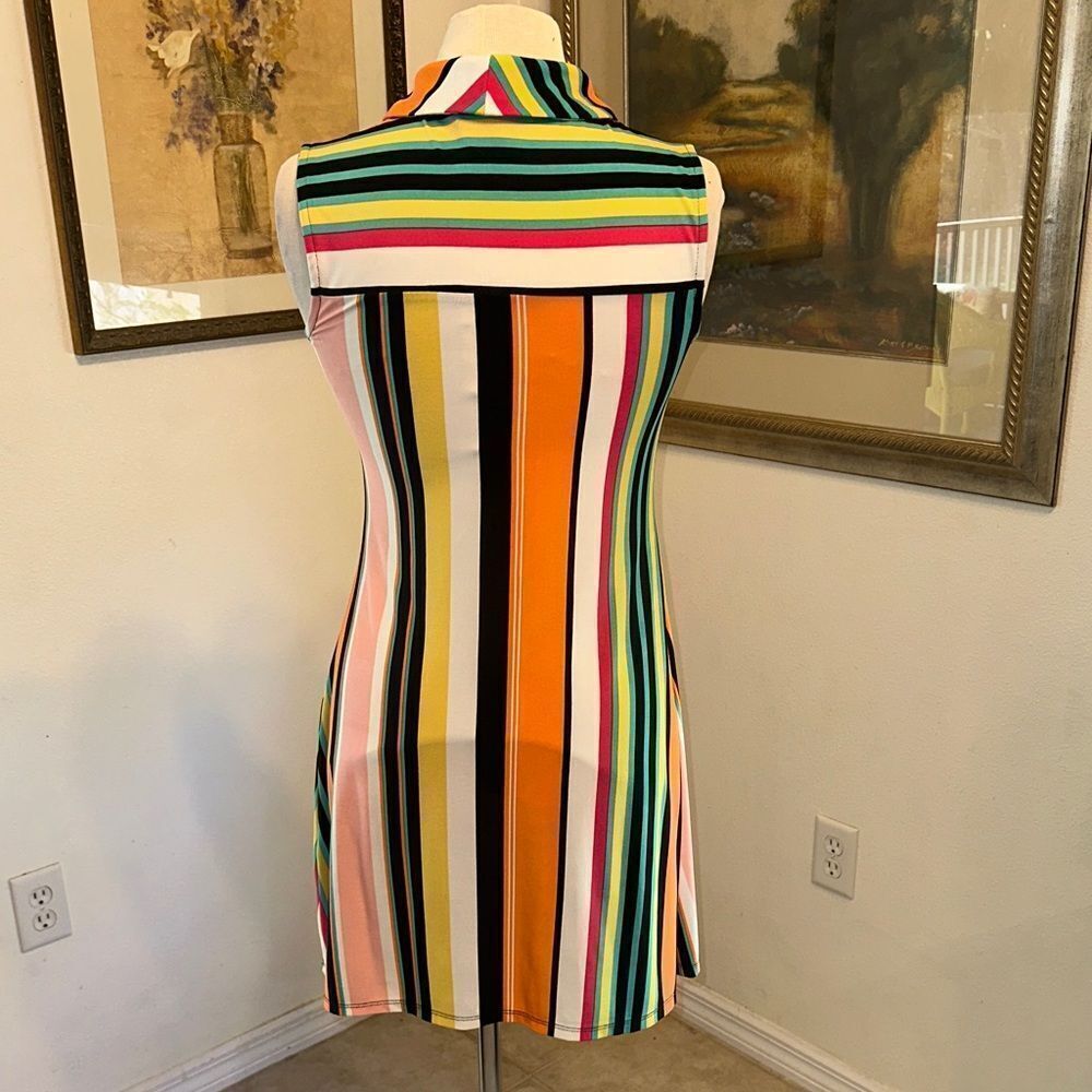 MSK PETITE Multicolor Striped Sleeveless Dress Size PS - Picture 10 of 11